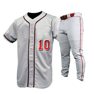 ชุดเบสบอล100% ผ้าโพลีเอสเตอร์ผู้ใหญ่เต็มเบสบอลระเหิดชุดเบสบอลเสื้อยืดและกางเกง - Product Image 3