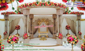 Magnifique mandap en bois sculpté pour mariage gujarati, artisanat en bois pour mariage, mandap traditionnel pour événement de mariage, mandap en bois au Canada - Product Image 6