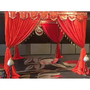 Dekoratif hint düğün çadırı örtüsü zarif hint Mandap dekorasyon bez hint düğün töreni dökümlü Mandap kumaş