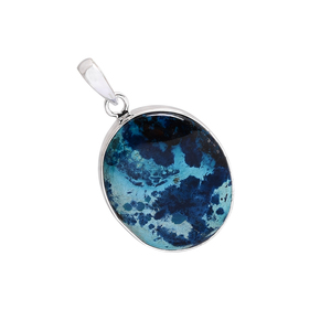 Hermosa Plata de Ley 925, joyería chapada en rodio, pendientes de piedras preciosas naturales Crysocolla Unisex, colgante de moda para fiestas - Product Image 2