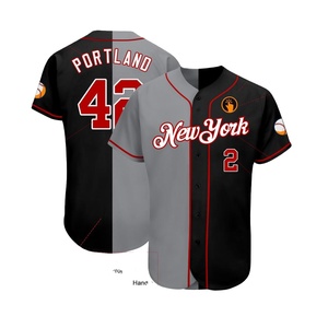 Maillot de baseball personnalisé bicolore couleur Boutons complets Sublimation numérique de logo personnalisé Séchage rapide Vêtements de sport respirants - Product Image 1