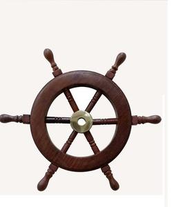 Style nautique 6 \ "roue de bateau en bois et laiton écologique poli décoration de la maison caisse cadeau modèle - Product Image 4