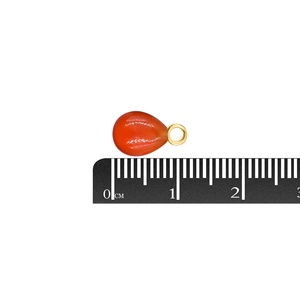 Red Onyx Pear Shape <b>Bail</b> Sterling Silver 10 To 12 MM With Gold Plated <b>Pendant</b> For Jewellery Making - Product Image 4