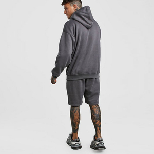 ชุดกีฬามีฮู้ดและกางเกงขาสั้นสำหรับผู้ชาย,ชุดวิ่งขาสั้นแบบสั่งตัดสำหรับฤดูร้อน - Product Image 2