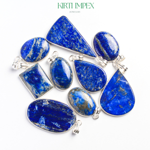 Venta al por mayor American eBay Trending European Hot Jewelry Mujeres Large Lapis Lazuli Crystal Gold Plated Pearl Pendant Christian - Product Image 2