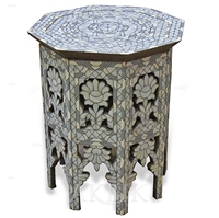 Table vintage en incrustation d'os Table d'angle indienne par l'artisanat à gogo authentique fait à la main et fabriqué