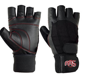 <b>Gym</b> Weight Lifting Gloves Leather Training Straps <b>Body</b> Building Workouts - Product Image 1