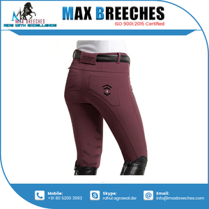 Jodhpurs ขี่ม้าแบบเต็มที่นั่งของผู้หญิงเป็นมิตรกับสิ่งแวดล้อมกางเกงนิรภัยไนลอนพิมพ์โลโก้แบบกำหนดเองได้พิมพ์ลายซิลิโคนขี่ม้าส่งออกทั่วโลกของอินเดีย - Product Image 2
