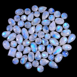 Chapado en oro de plata esterlina anillo de piedra lunar cabujón de ópalo de boulder piedra pendientes de estrella de mar cabujón Topacio Azul de piedras preciosas sueltas taxi - Product Image 3