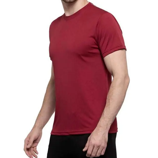 Son <span class=keywords><strong>uzun</strong></span> kollu erkek boş düz T-shirt özelleştirilmiş renk Slim Fit Polyester tişörtler kırmızı renkli tişörtler