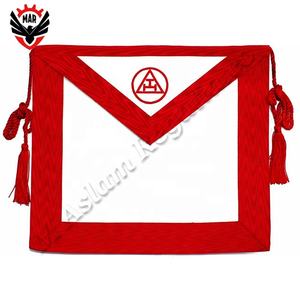Kit de delantal diario de cuero Masonic Member Royal Arch con logotipo bordado y borlas de cuerda roja - Product Image 1
