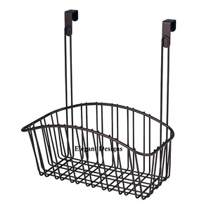 Cesta de pared de hierro hecha a mano de alta calidad, diseñador de Color negro, cestas de almacenamiento al por mayor recubiertas de negro indio - Product Image 5