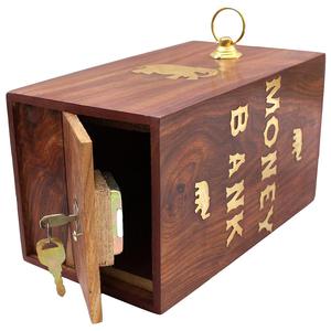 Hucha grande de madera de gran tamaño, caja de cartón, potencia Superior Saharanpur MONEYBOX001, entrega rápida clásica, Paypal, 10 Uds., parte superior marrón - Product Image 2