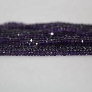 Púrpura Natural africana de piedras preciosas de amatista facetada Rondelle cuentas en el precio al por mayor - Product Image 5
