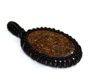 เครื่องประดับควอทซ์คริสตัลรักษาสาย macrame จี้ bronzite Cabochon Piedras ห้อยจิวเวลรี่สำหรับของขวัญ - Product Image 2