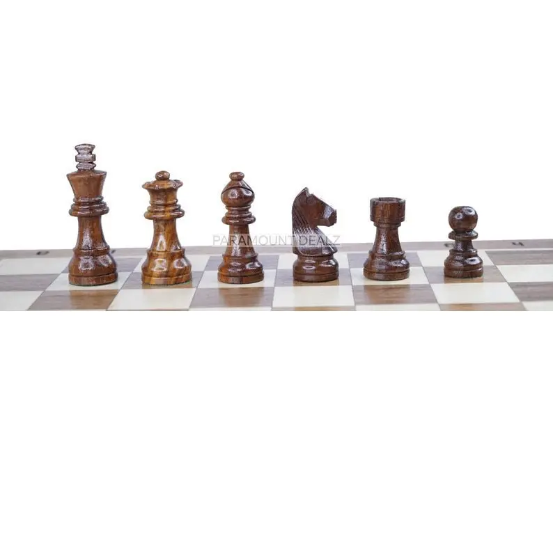 प्रीमियम गुणवत्ता थोक हस्तनिर्मित वस्तुओं की लकड़ी के टूर्नामेंट Foldable शतरंज बोर्ड खेल 97mm लकड़ी शतरंज