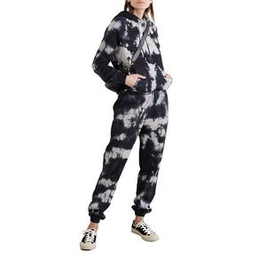 Custom printing Cotton Tie Dye gym Sweatshirt and Sweatpants Tracksuits Set for women - Product Image 1