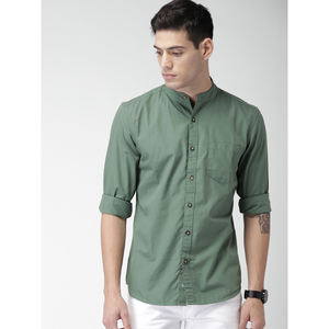 Men's Designer Solid <b>Buttons</b> Stand Three-Quarter Plus Size Anti-Wrinkle Breathable <b>Shirt</b> High Quality 100% Cotton Quick Dry - Product Image 1