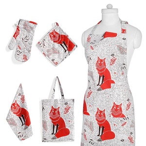 Florals Rose Print 100% Organic Cotton GOTS Certified Note Pattern Women Kitchen Sleeveless <b>Dust</b> Cleaning Home Cooking Baking - Product Image 2