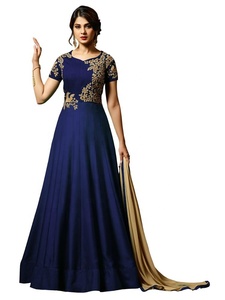 Embroidery Silk Salwar Suit Latest Indian Women Adults India Pakistan <b>Machine</b> Wash Dry <b>Clean</b> Multi Color Wedding 500 Garment - Product Image 2