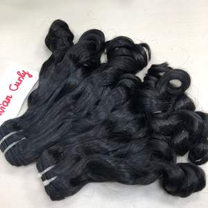 Mechones rizados peruanos, doble máquina, extensión de cabello humano Remy virgen, alta calidad, precio al por mayor - Product Image 5