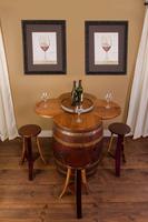 Ensemble de table de tonneau de vin industriel antique avec base de meuble en bois massif Meubles de maison rustiques