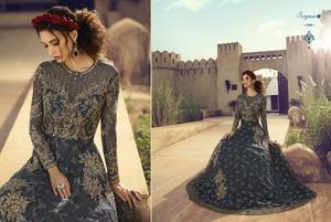 Attrayant lourd beau filet de créateur avec fil à broder robe de travail tenue de fête prix de gros vêtement ethnique ApparelGarment - Product Image 2