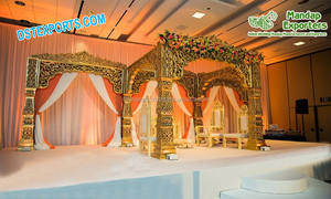 มหาราชามงกุฎงานแต่งประดับคริสตัล Mandap ชุดตกแต่งคริสตัลงานแต่งสุดพิเศษใหม่ - Product Image 4