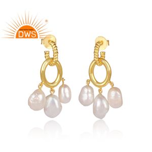 Dernier design 2026 Boucles d'oreilles pendantes en perles naturelles pour femmes Fabricant de bijoux de mode - Product Image 2