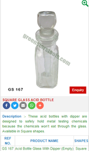 De vidrio cuadrado botella de ácido | GS joyería herramientas - Product Image 2