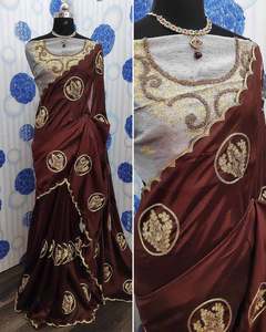 Vêtements de mariage les plus magnifiques Georgette Séquence Travail Saree avec chemisier Pièce Femmes indiennes Porter Sari Pas Cher Bas Prix Vêtement en gros - Product Image 6