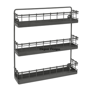 Cesta de lujo de diseño montada en la pared con recubrimiento en polvo negro único Ecológico Hierro Metal Elegante Última venta al por mayor para hoteles - Product Image 5