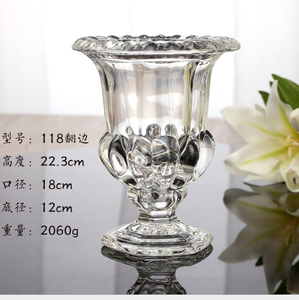 Jarrón de flores de cristal elegante hecho a mano de estilo europeo con flor artificial - Product Image 2