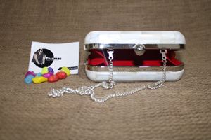 Tradnary <b>Clutch</b> Handbags in White & <b>Yellow</b> Color for Ladies Fashion Purses and Handbags for Gift Mother of Pearl Inlay & Resin - Product Image 4