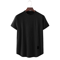 T-shirt unisexe en jersey tricoté 100 % coton, couleur unie, respirant, coupe ample, col rond, manches courtes, anti-plis, décontracté