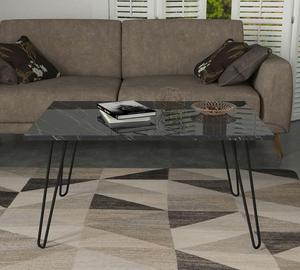 Mesa de centro de pie de hierro Deren de aglomerado de madera moderna de lujo exclusiva con tapa de mármol de Turquía Best Seller - Product Image 2