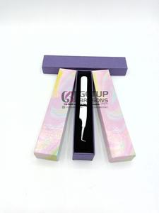 Recubrimiento de polvo blanco profesional Logotipo personalizado Pinzas de extensión de pestañas de acero inoxidable de 90 grados Instrumento de belleza - Product Image 3