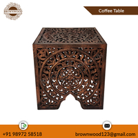 Ensemble de 3 tables d'appoint carrées modernes en MDF sculpté, finition cuivre noir antique, pour chambre, salle de bain, salon, appartement, qualité supérieure