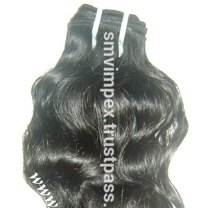Vente en gros d'usine à bas prix d'aspect naturel, toucher doux et lisse, sans perte de cheveux, cheveux bruts ondulés naturels - Product Image 1