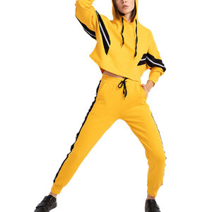 ชุดวอร์ม2ชิ้นแขนยาวสำหรับผู้หญิงชุดวอร์มสีพื้นสำหรับใส่ออกกำลังกายโลโก้ออกแบบได้ตามที่ต้องการ - Product Image 3