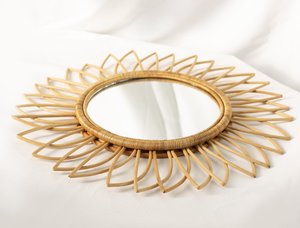 Espejo de pared decorativo de mimbre con girasol, novedad, 2022 - Product Image 2
