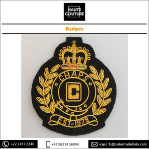 Insignias y Emblemas Personalizados OEM de 7 cm Bordados a Mano con Hilo de Oro, Hechos a Mano, para Coser, al Mejor Precio - Product Image 4
