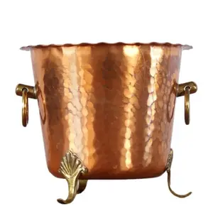 Cubo de hielo Simple y único de cobre, acero inoxidable, latón, dorado, soporte de acabado y mango personalizado, gran oferta, contenedor de hielo