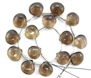 พลอยควอตซ์สโมคกี้ธรรมชาติรูปหัวใจเรียบ1เส้น,ลูกปัด Briolette สำหรับสร้อยคอสร้อยข้อมือเครื่องประดับขายส่ง - Product Image 1