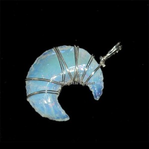 Opalite <b>Moon</b> Healing Wrap Pendant - Product Image 1