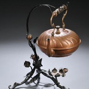 กาต้มน้ำชาทองแดงบริสุทธิ์พร้อมดีไซน์แบบทุบเหมาะสำหรับห้องครัวและร้านอาหารที่เสิร์ฟชาบนโต๊ะหรูหราและทนทาน - Product Image 4