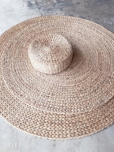 พรมปอกระเจาทรงกลมสไตล์วินเทจ,พรมปูพื้นทำจากใบไม้สานด้วยมือพื้นถักสไตล์โบโฮผ้าทอมือคุณภาพดีสำหรับบ้านที่น่ารักของคุณ - Product Image 3