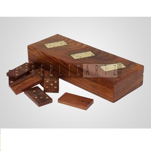 Juego de Dominó de Madera Hecho a Mano, Adorno Decorativo para Mesa |   Juego de Dominó Clásico en Caja, Juguete Educativo Familiar de Estrategia - Product Image 1