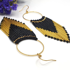 Boucles d'oreilles en perles Miyuki, collection artisanale unique - Product Image 1