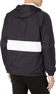 Ropa deportiva de invierno personalizada para hombre, tira reflectante transpirable, bolsillo, impermeable, chaqueta cortavientos con capucha, destacados deportivos - Product Image 4